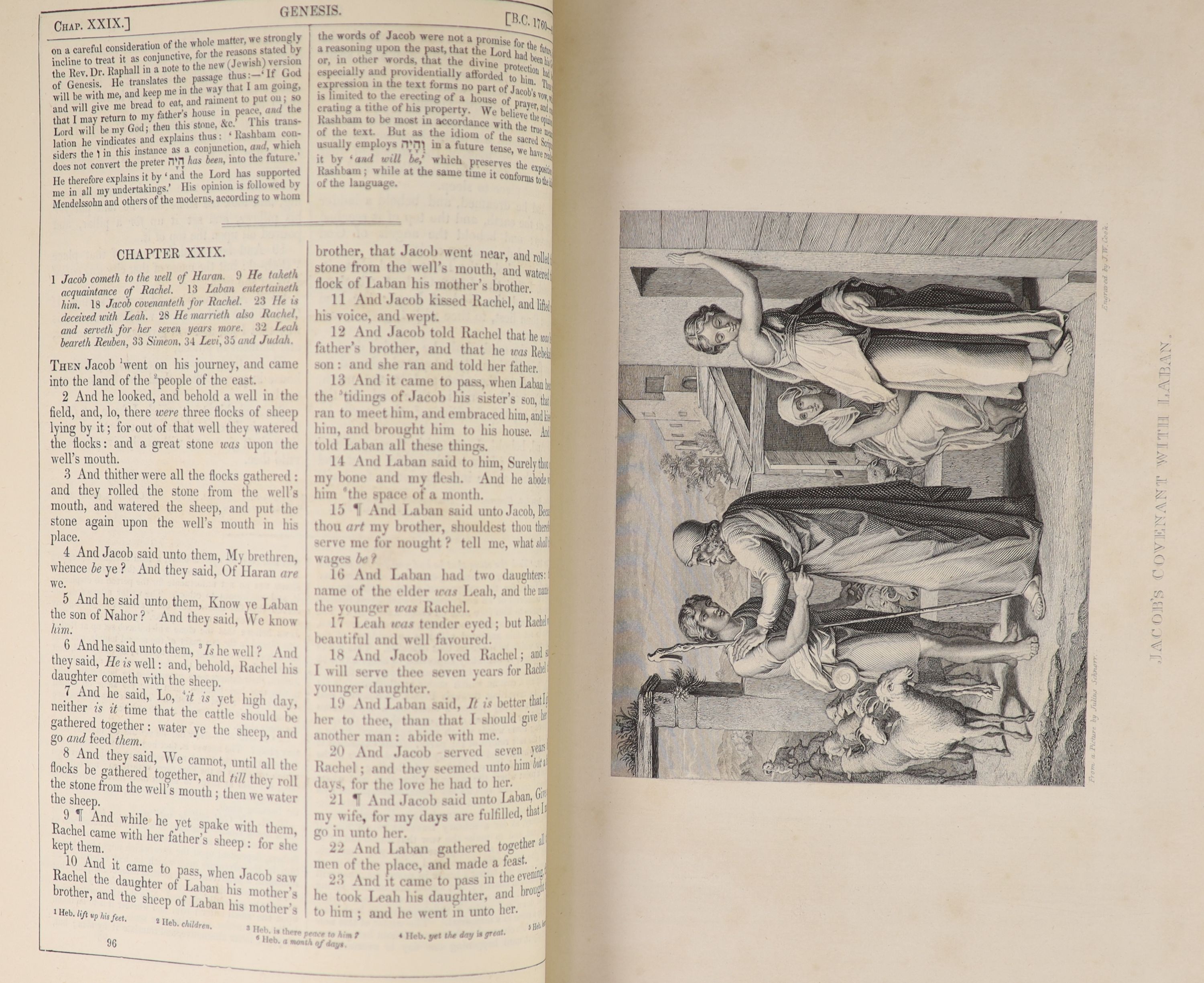 Kitto, John - The Pictorial Bible being the Old and New Testaments according to the Authorised Versions. A new edition with additional notes. 4 vols. Complete with 14 steel engraved plates, 3 of which are double page, pl